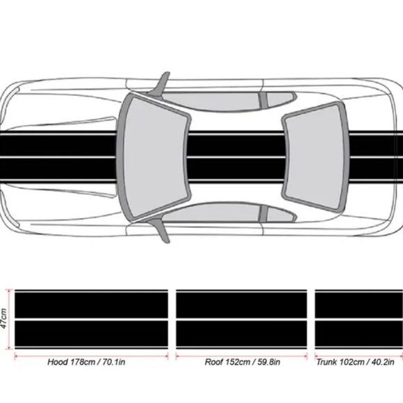 6pcs Fashion Car Stickers Parallel Line Car Stickers For Any Car - Picture 3 of 3